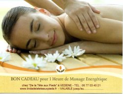 Massage institut "De la Tte aux Pieds", Avignon vedne ,bons cadeaux, Linda Foriscetti reflexologue naturophate reiki nutrition